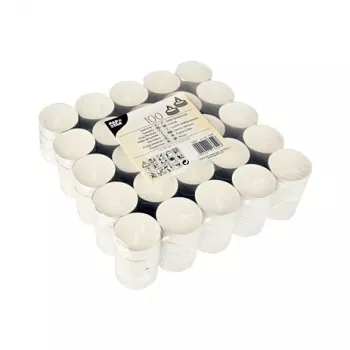 PAPSTAR Bougies chauffe-plat, blanc, 100 pièces (13302)