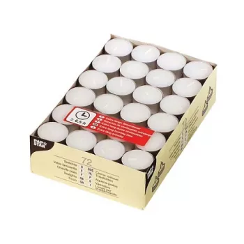 PAPSTAR Bougies chauffe-plat blanches - 72 pièces