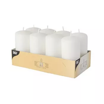 PAPSTAR Bougie pilier 10 cm blanc