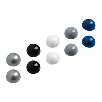 MAUL aimants Ø 3,0 x 1,9 mm, ensemble de 10 pièces, argent, noir, blanc, gris, bleu