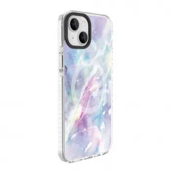 Evelatus coque PC+TPU avec MagSafe pour Apple iPhone 15 Plus – Custom Marble Purple