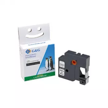 Ruban d'étiquetage compatible pour DYMO D1 G&G, 12 mm x 7 m, noir sur jaune
