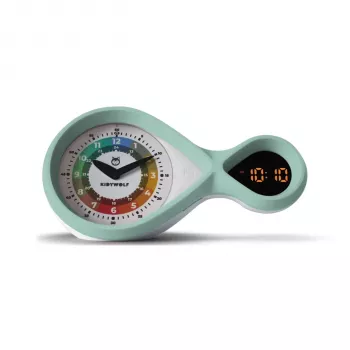 Réveil analogique et numérique Kidywolf turquoise