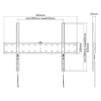 Support mural TV fixe E+P WHS 106 pour écrans 23-55 inch jusqu'à 40 kg, VESA 75x75 à 400x400, noir 0005625406