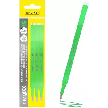 Recharge de stylo gel ONLINE magiXX verte 0,7 mm 3 pièces (40165/3)