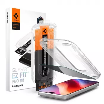 Protection d'écran en verre trempé Spigen Glas.tR EZ Fit Pro HD Privacy pour iPhone 18 Pro