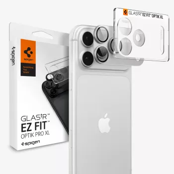 Protecteur d'objectif photo Spigen Optik Pro GLAS.tR EZ FIT pour iPhone 18 Pro - argent