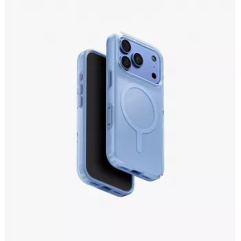 Coque de charge UNIQ Clario Magclick pour iPhone 18 Pro / 17 Pro, bleue