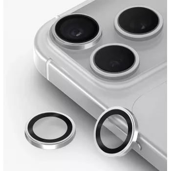 Protecteur d'objectif de caméra UNIQ Optix Prime pour iPhone 18 Pro / iPhone 18 Pro Max, argent avec applicateur