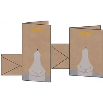 Carte de Noël SIGEL A6 ours polaire avec étoile filante, carton kraft 225 g/m², pour imprimante laser et copieur, 1 pièce (DS084)