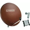 Système SAT SCHWAIGER 80 cm 6 participants LNB Quattro (sans commutateur) rouge brique avec multiswitch 5/6