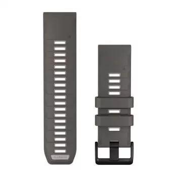 Bracelets de montre Garmin QuickFit 26, silicone Pebble Grey/Silver Grey [010-14510-00]