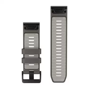 Bracelets de montre Garmin QuickFit 26, silicone Pebble Grey/Silver Grey [010-14510-00]