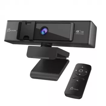 j5create JVCU435-N webcam 4K Ultra HD avec zoom numérique 5x et télécommande