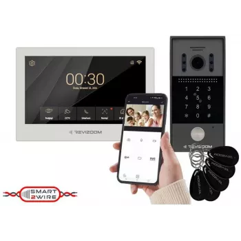 REVIZOOM RM-T273HD White 7-Inch Video Intercom with RC-212HD-CK1 Outdoor Panel