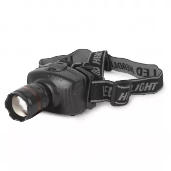 Lampe frontale LED zoom ENTAC EHL-ZOOM-1W-PL 1 W, noire