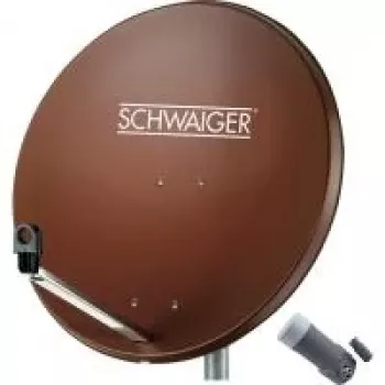 Kit d'antenne parabolique SCHWAIGER 80 cm avec LNB simple, rouge brique
