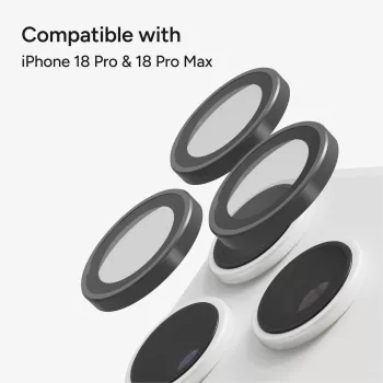 Anneaux de caméra antireflet Zagg Glass Elite pour iPhone 18 Pro Max / 17 Pro Max / 18 Pro / 17 Pro argentés
