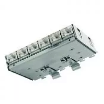 Telegärtner Répartiteur de brassage Cat.6A (profond) pour rail DIN avec adaptateur TS, 6 prises RJ45 (J02021A0055)