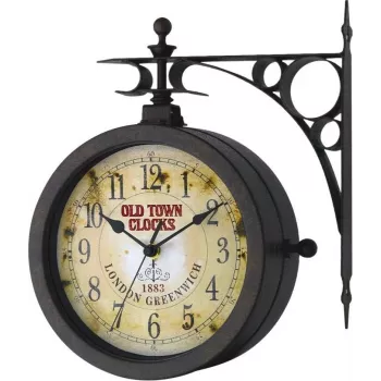 Horloge murale à quartz TFA 603011, antique, noire