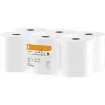 Rouleau d'essuie-mains satino by wepa HiCycle, 1 pli, 300 m, 100% recyclé, blanc éclatant, 6 rouleaux (315560)