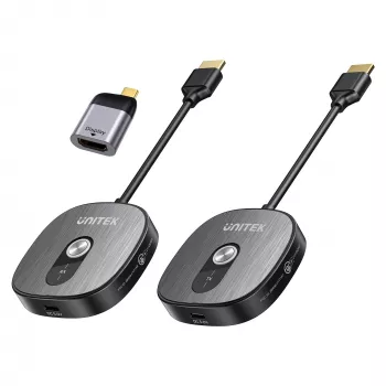 Ensemble récepteur HDMI sans fil Unitek 4K@30Hz avec émetteur et adaptateur USB-C vers HDMI