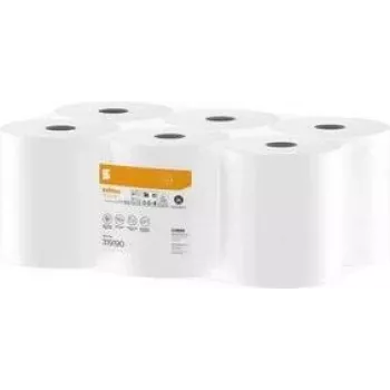 Rouleau essuie-mains Satino by Wepa HiCycle, 2 plis, 138 m, 100 % recyclé, blanc éclatant, gaufrage gaufré, lot de 6 (319190)