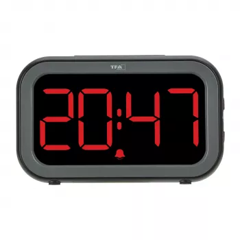 TFA Dostmann Bingo réveil numérique hybride, écran LCD/LED, noir/anthracite, 60.2048.01