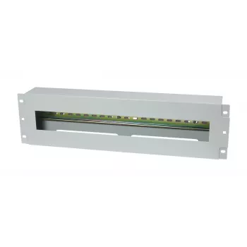 Panneau rail DIN 19 pouces 3U Allnet pour disjoncteurs, profondeur 61 mm, montage frontal, gris clair (ALL-S0002257)