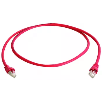 Câble de raccordement Cat6a S/FTP RJ45 anti-accroche Telegärtner, 10 m, rouge