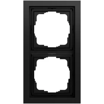 Cadre de recouvrement GIRA 021274 2 postes, Gira F200, noir