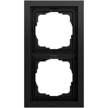 Cadre de recouvrement Gira F200 2 postes, noir laqué, 0212745