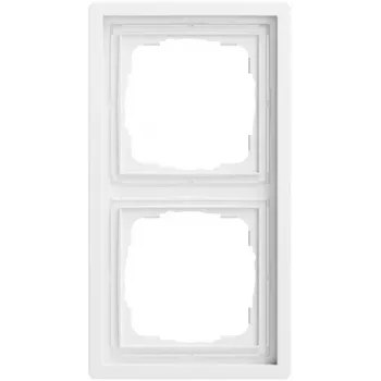 Cadre de recouvrement Gira 0212172, 2 postes, Gira F100, blanc pur