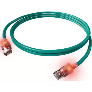 Câble de raccordement Cat6a LED RJ45 blindé ZVK EasyLan, 7,5 m, turquoise