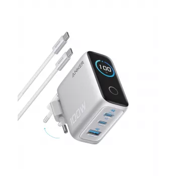 Chargeur Anker Display 2C1A 100W, argent (B121BG41)