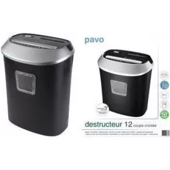 Destructeur de documents pavo Crosscut 12, particules 5 x 38 mm, 12 feuilles A4, largeur de travail 220 mm (8053384)