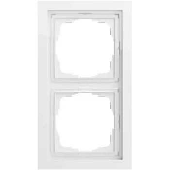 Cadre de recouvrement GIRA 0212705 2 postes, plat, Gira F200, blanc pur