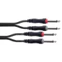 Câble audio jack Cordial 14845 [2x fiches jack 6,3 mm (mono) - 2x fiches jack 6,3 mm (mono)] 3 m gaine PVC noire, twin-lead