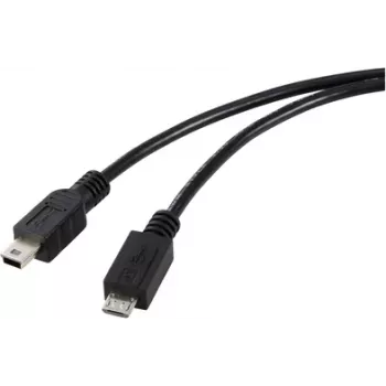 Câble USB 2.0 Micro-USB vers Mini-USB Renkforce, 0,5 m, noir