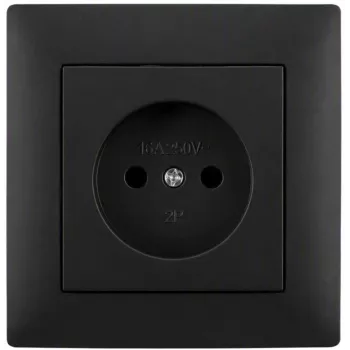 Prise simple VCX WESA LC 07C, noire