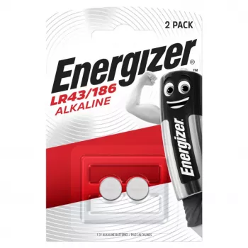 Energizer pile bouton alcaline LR43, 2 pièces