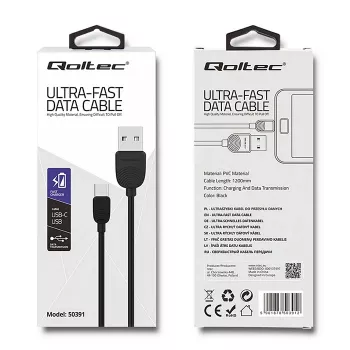 Câble Qoltec USB-C vers USB 2.0 A, 1,2 m (50391)