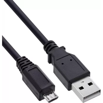 Câble InLine USB 2.0 Micro-USB vers USB-A, 2 m, noir