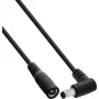 Câble de rallonge DC InLine®, fiche coudée, 5,5 x 2,1 mm, noir, 0,2 m