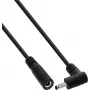 Câble de rallonge DC InLine®, fiche coudée, 3,5 x 1,35 mm, noir, 0,2 m