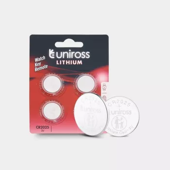 Piles boutons lithium CR2025 Uniross, 4 pièces