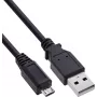 Câble USB 2.0 Micro-USB vers USB-A InLine, 0,3 m, noir