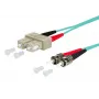 Câble patch fibre optique OpDAT Metz Connect SC duplex vers 2x ST, OM3, 1 m, aqua