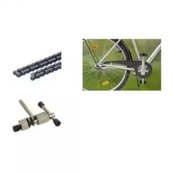 Fischer chaîne de vélo 1/2 inch x 1/8 inch, 112 maillons, pour vélos à moyeu à vitesses intégrées