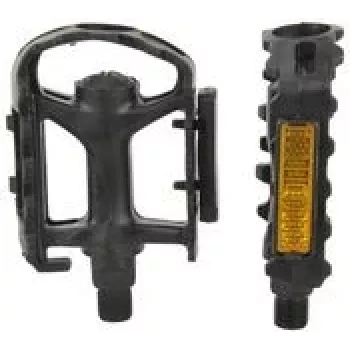 FISCHER pédales de vélo, pour VTT, plastique noir, avec réflecteurs latéraux - 1 pièce